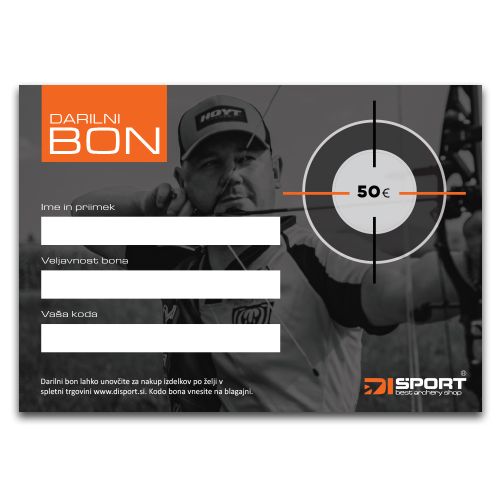 Darilni bon v vrednosti 50 € za nakup v spletni trgovini disport.si